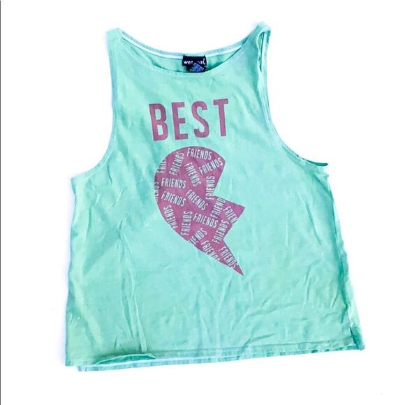 Wet Seal Tops - WetSeal Green Best Friends tank